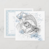 Sweet Baby Blue Bassinet Baby shower Kaart (Voorkant / Achterkant)