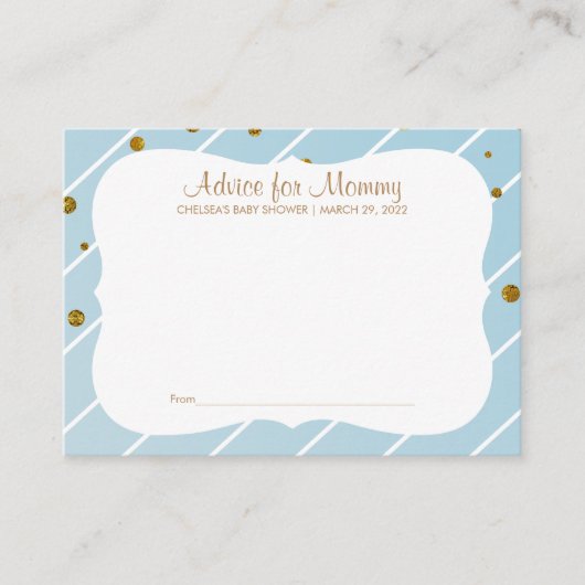 *Sweet Baby Blue en Gold Confetti - Advies (Voorkant)