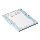 Sweet Baby Blue en Gold Confetti - Advies Notitieblok (Schuin)