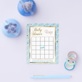 Sweet Baby Blue en Gold Confetti Baby Boy - Bingo Flyer (Enkel)