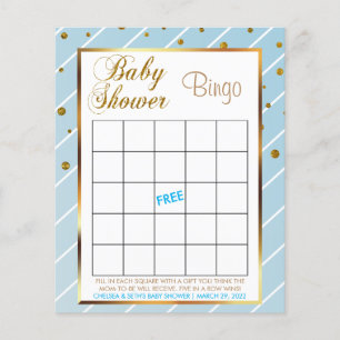Sweet Baby Blue en Gold Confetti Baby Boy - Bingo Flyer