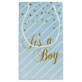 Sweet Baby Blue en Gold Confetti Klein Cadeauzakje (Achterkant)