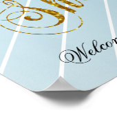 Sweet Baby Blue en Gold Confetti - Welkom Poster (Hoek)