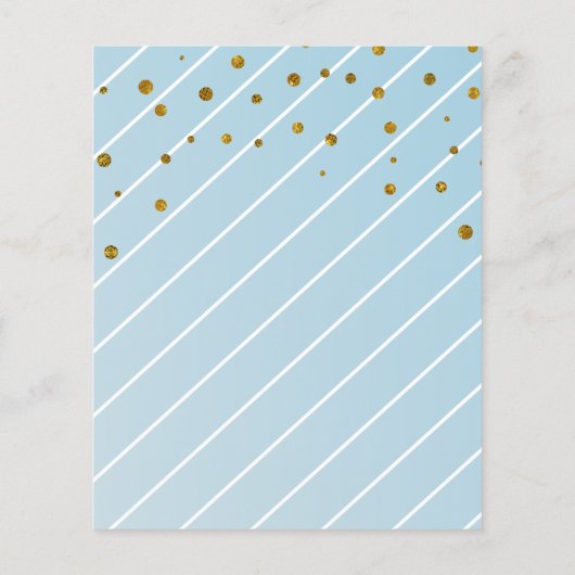 Sweet Baby Blue en Gold Confetti - Word Scramble Flyer (Achterkant)