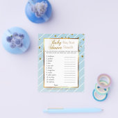 Sweet Baby Blue en Gold Confetti - Word Scramble Flyer (Enkel)