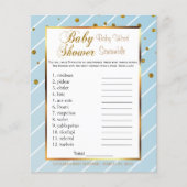 Sweet Baby Blue en Gold Confetti - Word Scramble Flyer (Voorkant)