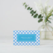 Sweet Baby Blue Gingham Contactkaartje (Staand voorkant)