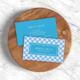 Sweet Baby Blue Gingham Contactkaartje