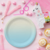 Sweet Baby Blue & Ivory Gradient Ombre Papieren Bordje (Feest)