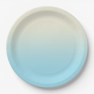 Sweet Baby Blue & Ivory Gradient Ombre Papieren Bordje