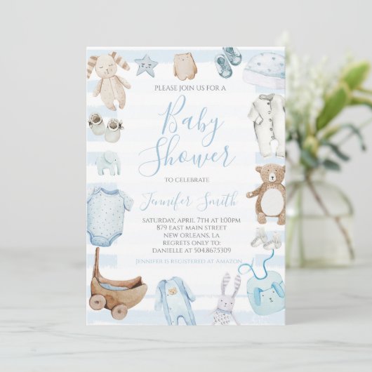 Sweet Baby Boy Baby shower Kaart (Staand voorkant)