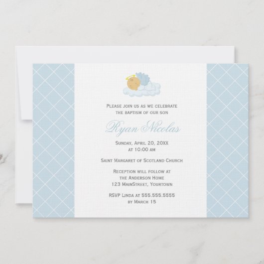 Sweet Baby Boy Baptisme Kaart (Voorkant)