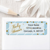 Sweet Baby Boy Blauw en Gouden Confetti Etiket (Insitu)