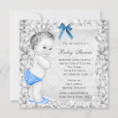 Sweet Baby Boy Blauw en grijs Baby shower Kaart (Voorkant)
