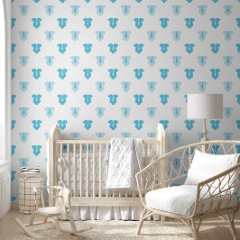 Sweet Baby Boy Blauw Mode Patroon Kwekerij Behang