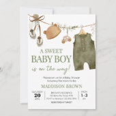 Sweet Baby Boy Boho Kleding Baby shower Kaart (Voorkant)