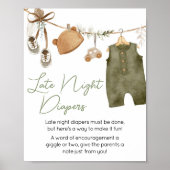 Sweet Baby Boy Boho Kleding Late Night Luiers Poster (Voorkant)