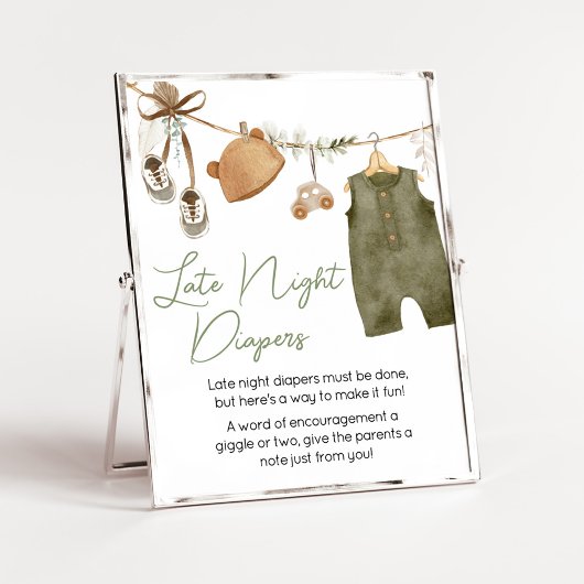 Sweet Baby Boy Boho Kleding Late Night Luiers Poster