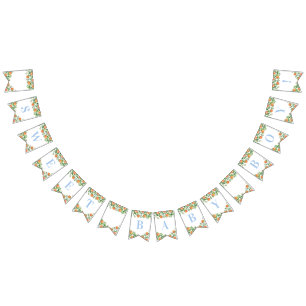 Sweet Baby Boy Citrus Powder Blauw Baby shower Vlaggetjes