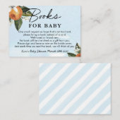 Sweet Baby Boy Clementine Shower Boeken voor Baby Notitiekaartje (Voorkant / Achterkant)