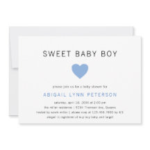 Sweet Baby Boy Cute Pastel Blue Heart Baby shower