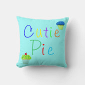 Sweet Baby Boy Cutie Taart Geel Blauw Cupcakes Kussen (Voorkant)