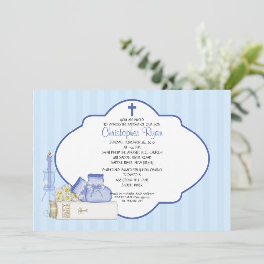 Sweet Baby Boy Doopuitnodiging Kaart (Staand voorkant)