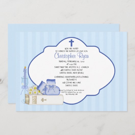 Sweet Baby Boy Doopuitnodiging Kaart (Voorkant / Achterkant)