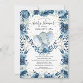 Sweet Baby Boy Elephant Baby shower Kaart (Voorkant)