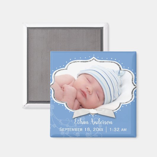 Sweet Baby Boy Fotoaankondiging Magneet (Voorkant / Achterkant)