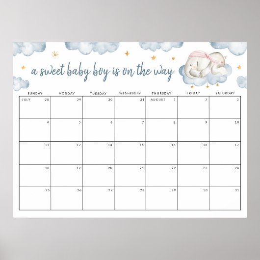 Sweet Baby Boy Geslacht Onthullen Guess de datum Poster (Voorkant)