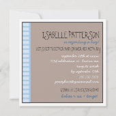 Sweet Baby Boy in Carriage Invitation Baby shower Kaart (Achterkant)