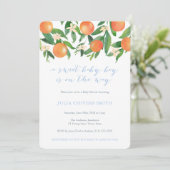 Sweet Baby Boy op weg naar Citron Baby shower Kaart (Staand voorkant)