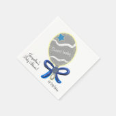 Sweet Baby Boy Rattle Blue Bow Baby shower Servetten (Hoek)