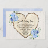 Sweet baby boy rustieke valentijnen hartdouche kaart (Voorkant / Achterkant)