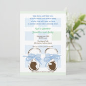 Sweet Baby Boy Saddle Shoe Shower Uitnodiging (Staand voorkant)
