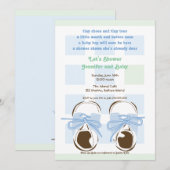 Sweet Baby Boy Saddle Shoe Shower Uitnodiging (Voorkant / Achterkant)