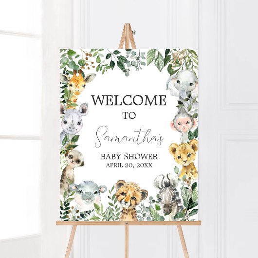 Sweet Baby Boy Safari Baby shower Welkom Poster