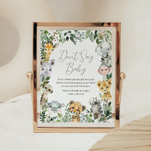 Sweet Baby Boy Safari Baby shower zeg geen Baby Poster