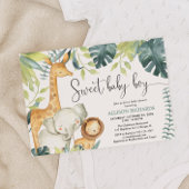 Sweet baby boy safari oerwoud dieren baby shower kaart