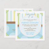 Sweet Baby Boy Stripes & Polka Dot Baby shower Kaart (Voorkant / Achterkant)