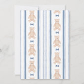 Sweet Baby Boy Teddy Bear Baby shower Party Kaart (Achterkant)