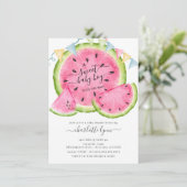 Sweet Baby Boy Watermelon Baby shower Invitation Kaart (Staand voorkant)