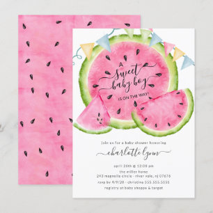 Sweet Baby Boy Watermelon Baby shower Invitation Kaart