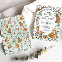 Sweet Baby Boy Woodland Forest Animals Shower