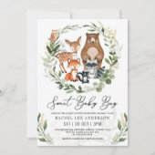 Sweet Baby Boy Woodland Greenery Animals Shower Kaart (Voorkant)