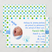 Sweet Baby Boy's geboorte aankondiging (Voorkant / Achterkant)