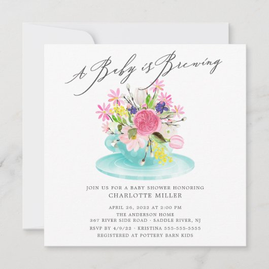 Sweet Baby Brewing Floral Baby Tea Kaart (Voorkant)