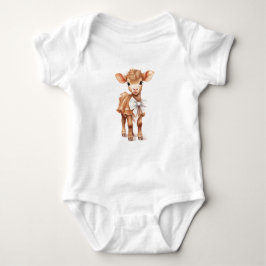 Sweet Baby Brown Koe Kalf in een strik Romper