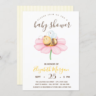 Sweet Baby Bumble Bee, Stripes Baby shower Kaart